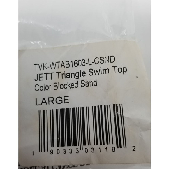 Tavik Jett Color Blocked Sand Triangle Swim Bikini Top L NWT - Picture 4 of 4